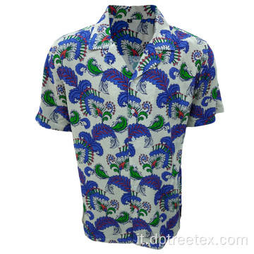 Top da camicia hawaiana con stampa a maniche corte da uomo personalizzata